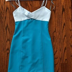 Papermoon Teal and Light Blue Mini Dress